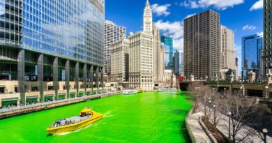 Chicago River green for St. Patrick Day