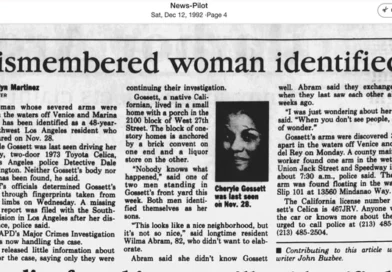 Cheryle Gossett body washed up on shore in LA California